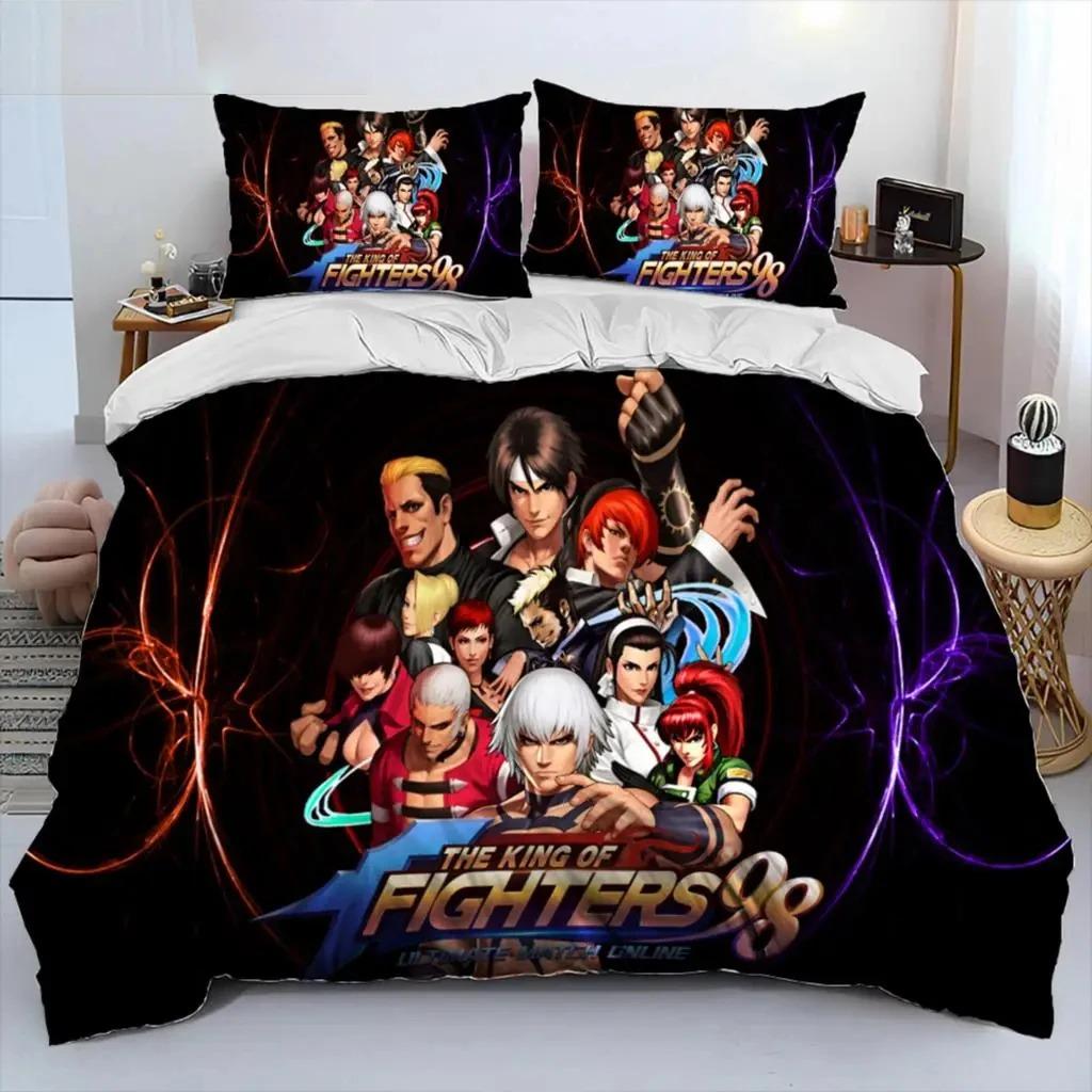 Game King Of Fighters Retro Bedding Set Boys Girls Twin Queen Size Duvet Cover Pillowcase Bed Kids Adult Home Textileextile Tool