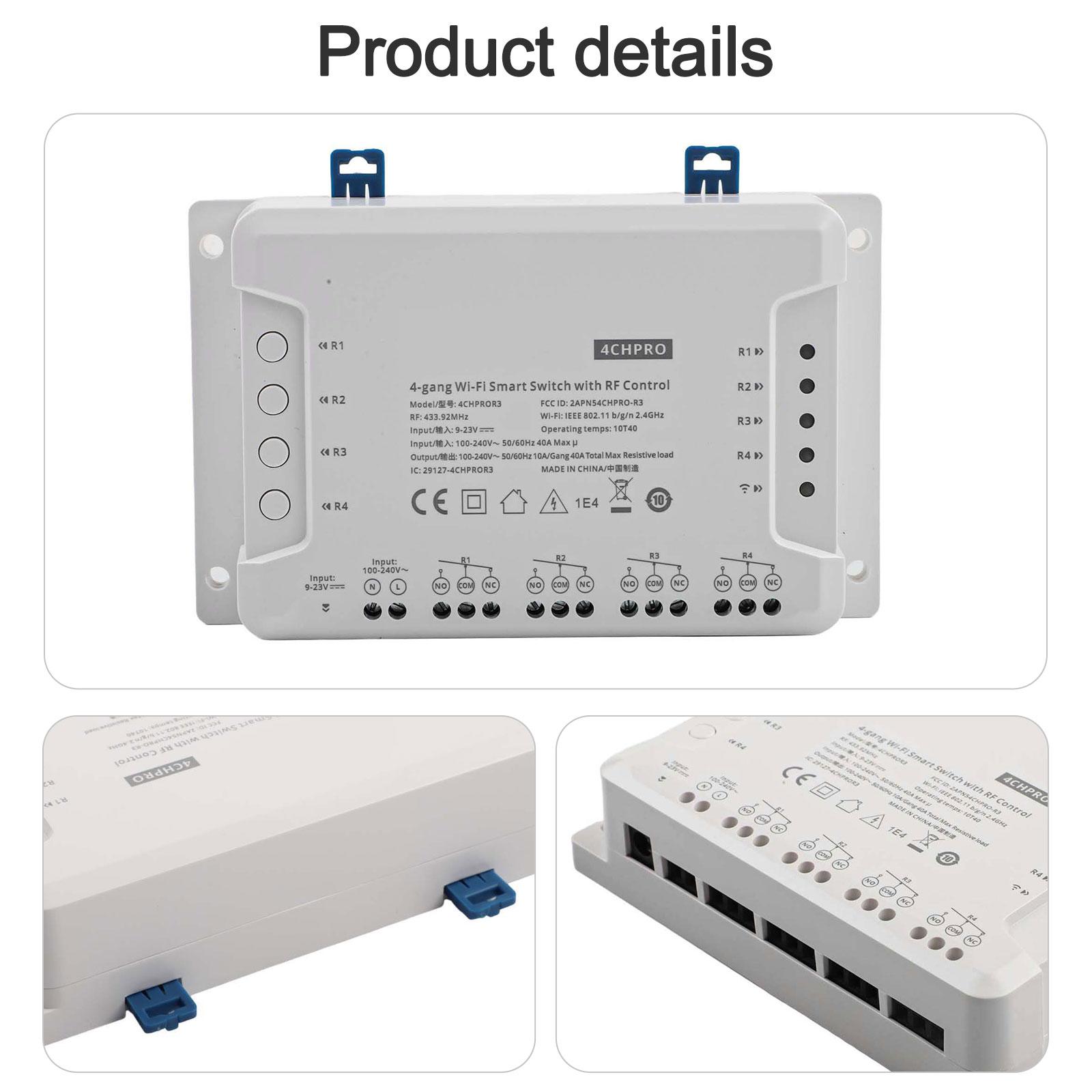 Радиочастотный пульт 433 МГц 4-канальный PRO R3 4-клавишный интеллектуальный переключатель с сетевым управлением, настройками таймера и интеграцией голосового помощника China Mainland