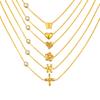Jewelry Stainless Steel Butterfly Cross Heart Zircon Gold Necklace Women'S Jewelry Nc-2274