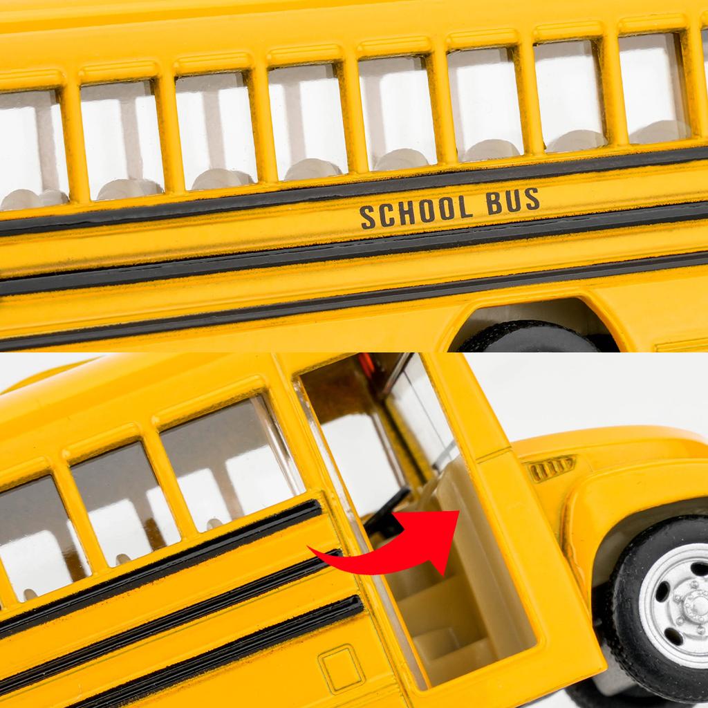 RMZ CITY 1:36 Die-Cast Yellow School Bus Toy Car - Pull-Back Vehicle for Boys & Girls, Kids' Gift, Collectible Car Model