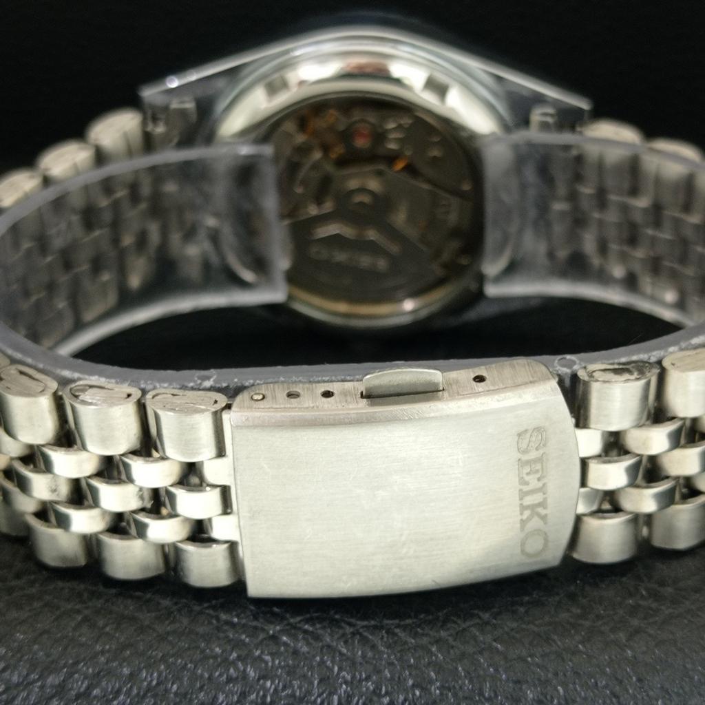 REFURBISHED SEIKO 5 AUTOMATIC 6309A JAPAN MENS VINTAGE BLACK WATCH a442839-1
