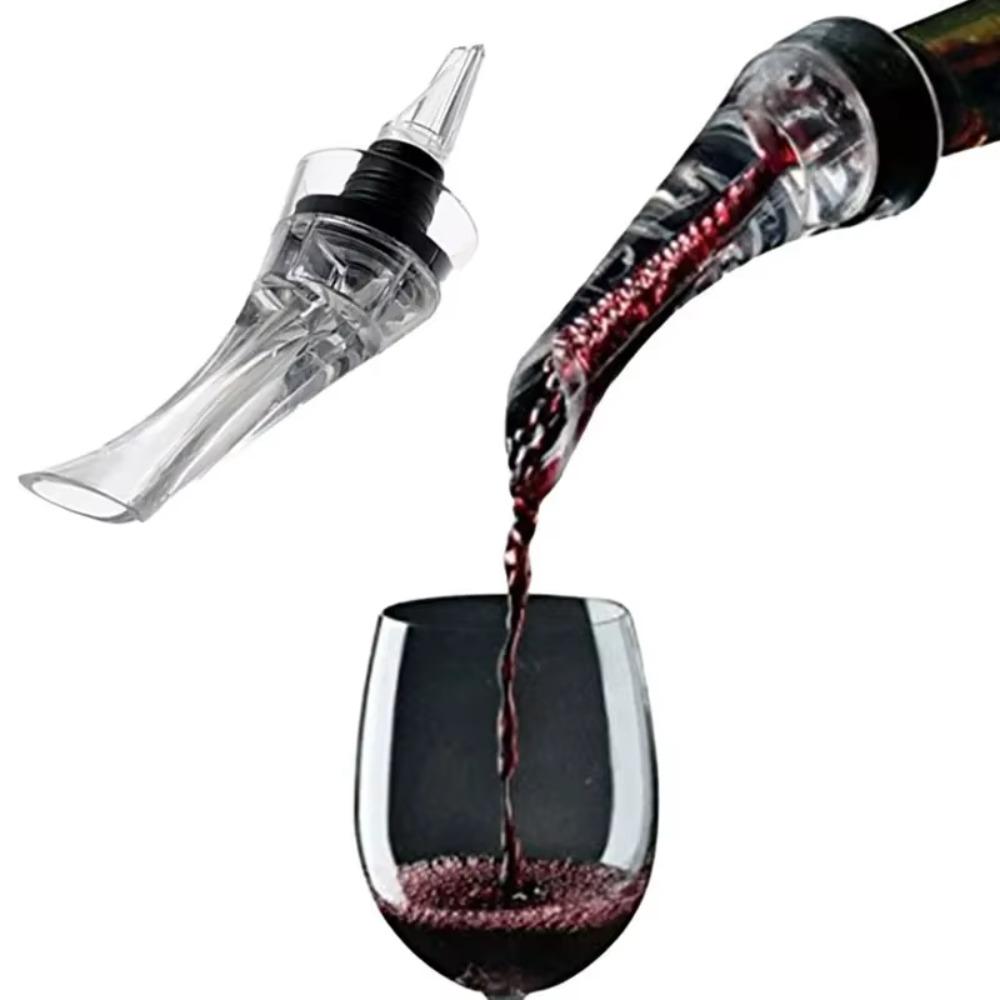 2pcs Professional Wine Decanter Transparent Bottle Mouth Dispenser Wine Aerator Pourer  Dining Table