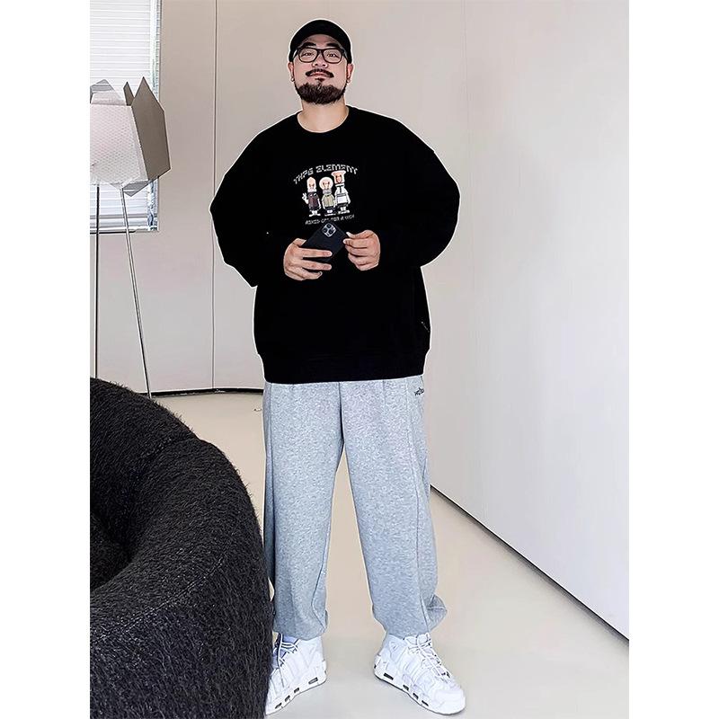 New Men's Loose Pattern Printed Round Neck Sweatshirt Casual Sports Wrinkle Resistant High Quality Soft Breathable Pullover Long Sleeve