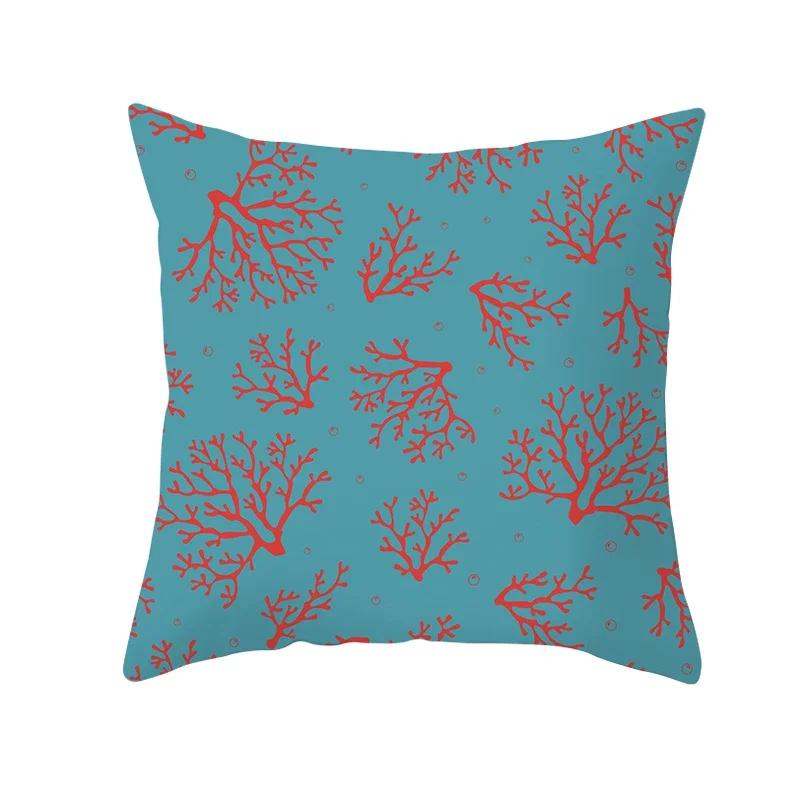 Coral Pillow Case Spring Home Decor Decorative Live Coral Tropical Style Pillow Cushion Cover for Sofa ize Funda Cojin