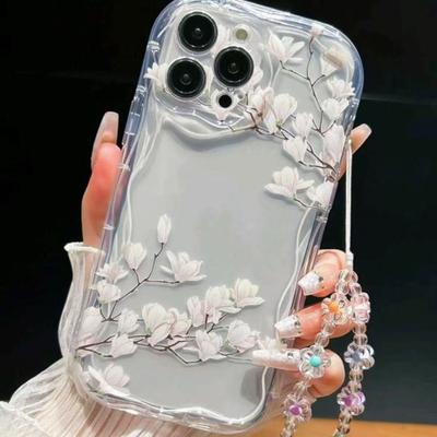New Chinese Style White Magnolia Transparent Soft Phone Case For Apple Iphone