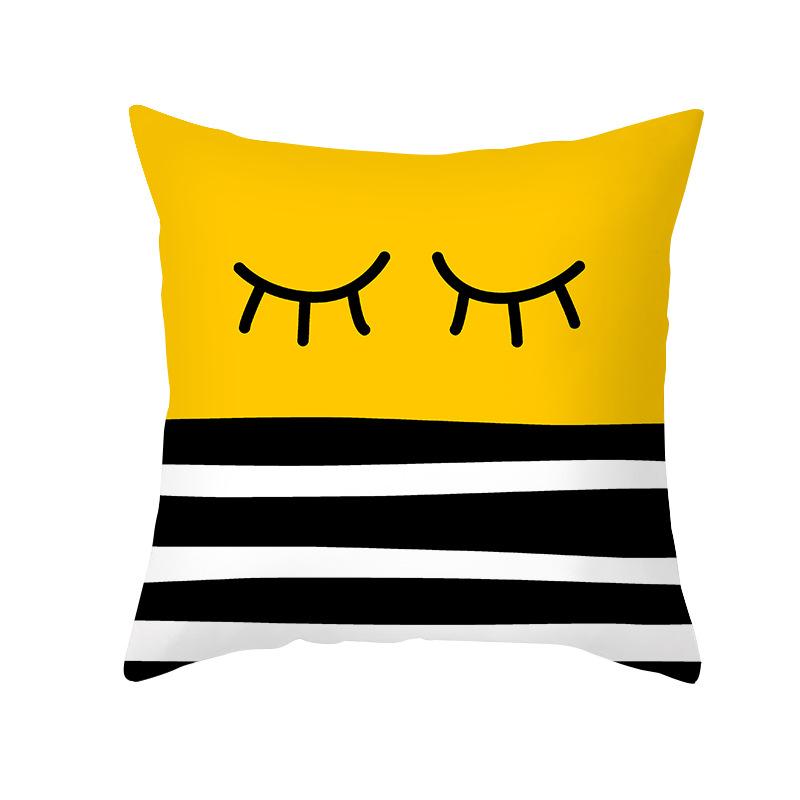 Kissenbezug im nordischen Stil, abstrakt gelb, geometrisch, kurzvelour, Zuhause, Sofa, Kissen, Kissenbezug