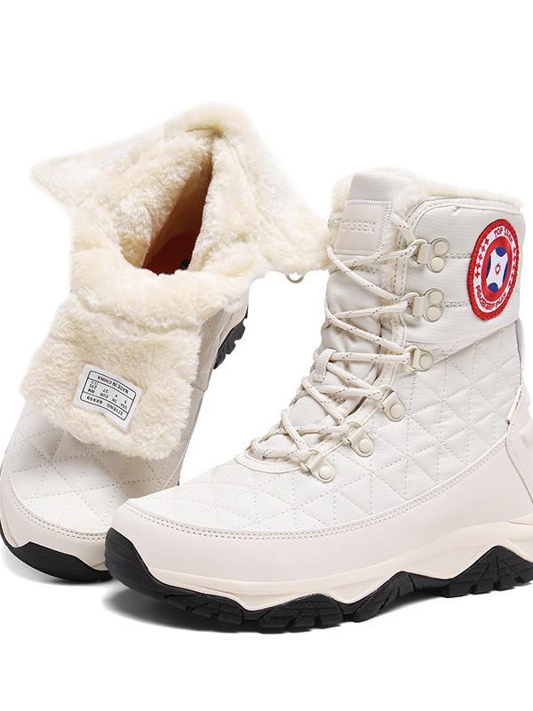 Winter Fleece-Lined Waterproof Snow Boots: Warm, Thick, Height-Boosting, Windproof, Mid-High Tube Unisex Travel Boots for Below Zero Outdoors