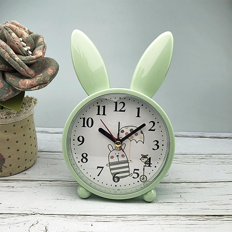 Small Alarm Clock Creative Clock Alarm Clock Cute Rabbit Bedside Cute Children Cartoon Silent Clock Student Simple