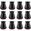 Chair Leg Protectors, 12 Pieces, Silicone Chair Pads with Thickened Felt, Anti-Slip Caps for Wooden Floors, Reduce Noise and Prevent Scratches