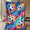 Soccer Ball Explosion 7 Theme Blanket Lightweight Warm Flannel Blanket Decorative Throw Blanket for Home Decoration