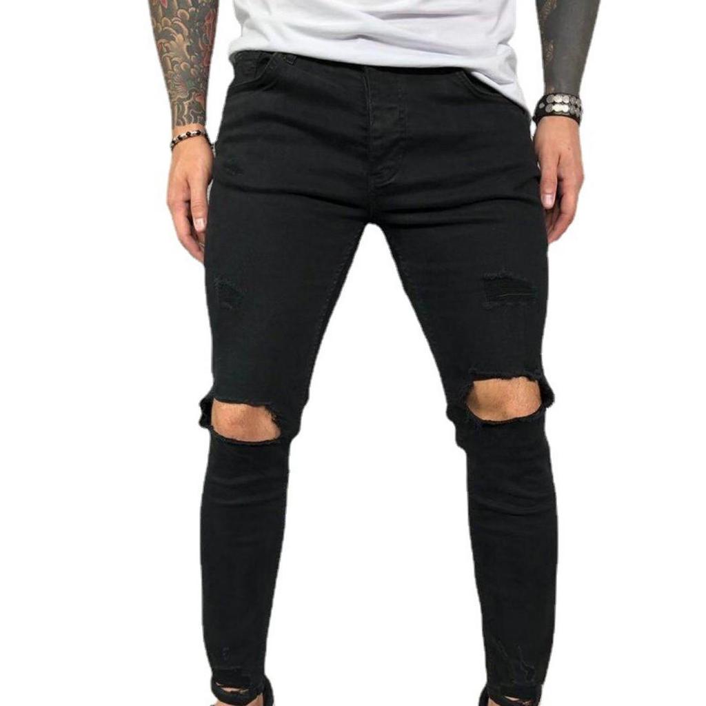 High Quality Men's Ripped Chinos Ripped Stretch Jeans New