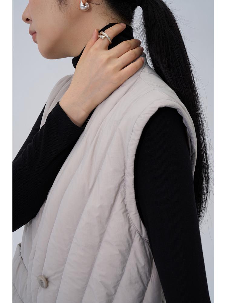 Damen V-Ausschnitt Petite Daunenweste - Herbst/Winter Ärmellose Oberbekleidung