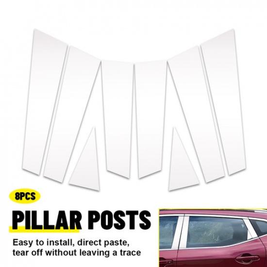 8Pcs/Set Chrome Window Pillar Posts Door Trim Cover Set For Nissan Rogue 14-20 N