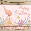 2D Pastel Mermaid Theme Kids Birthday Themed Backdrop