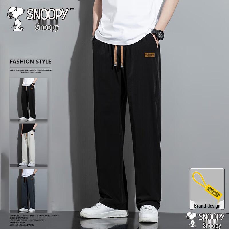 SNOOPY Men s Summer Lightweight Straight-Leg Casual Pants M