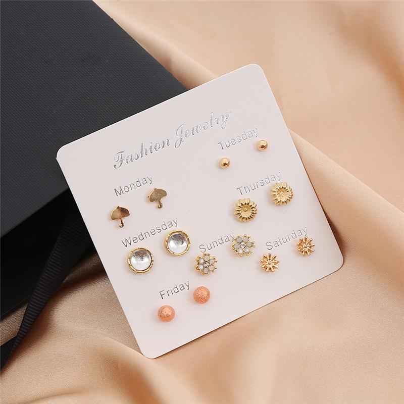 2021 Gouden Geometrische Stud Oorbellen Set: Modieuze & Elegante Dames Sieraden (7 paar)
