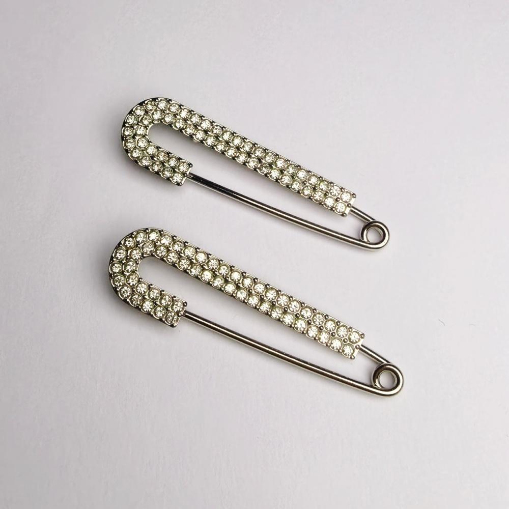 2pcs Matel Crystal Brooches Waistband Fixing Buckle Safety Pin Multifunction Brooch Pins for Women Waist Buckle Wholesale