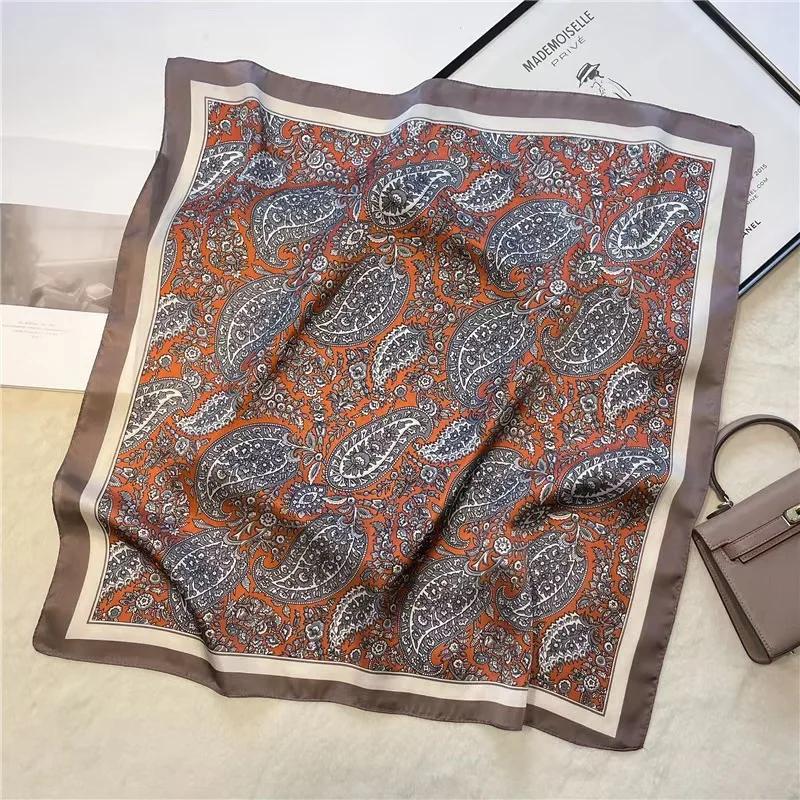 70cm Hair Print Silk Feeling Scarf For Women Fashion NeckTie Hand Bag Foulard Wrist Kerchief Shawl Wraps Hajib Lady
