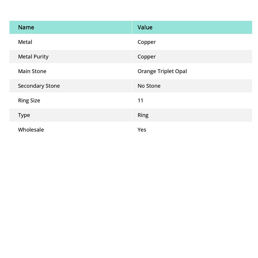 Natural Orange Triplet Opal 925 Sterling Silver Jewelry Ring Size 11 t2E32