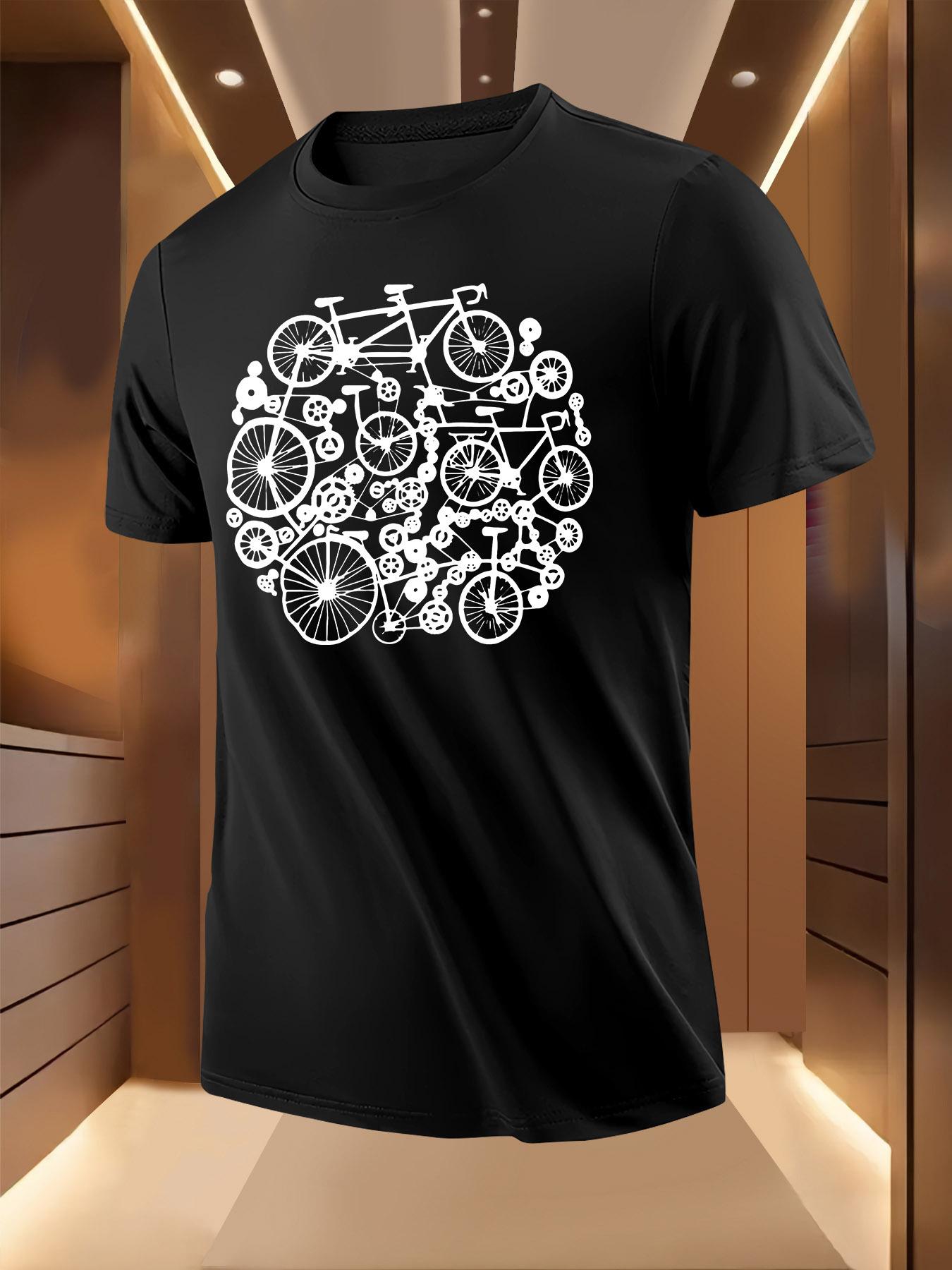 Bicycle Silhouette Print Tshirt - Breathable Lightweight ... M
