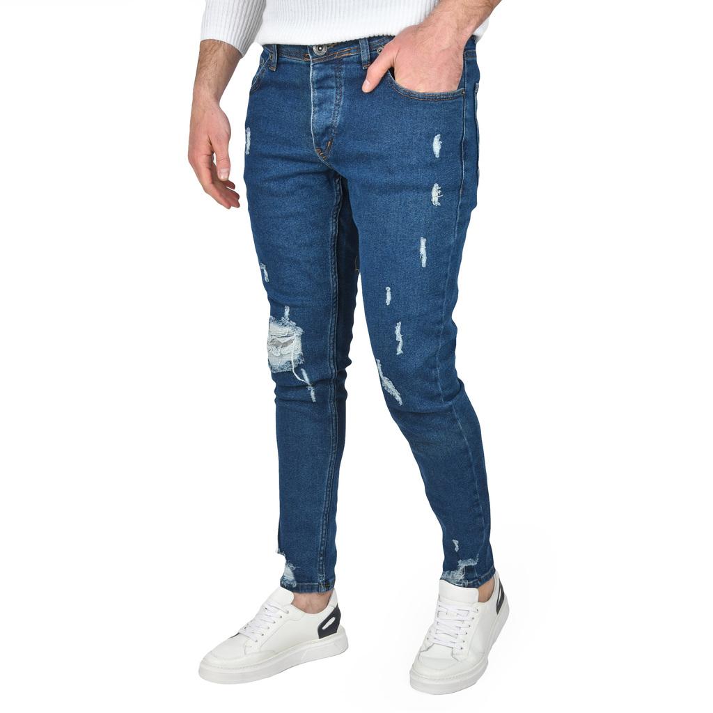 

DeepSEA Ripped Knees and Legs Skinny Fit Cut Lycra Jeans Jean 2504946 31 синій