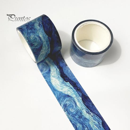 Artistic Washi Tape Tape, Oil Painting Decorative Masking Artist Patterns Adhesive Creative Journaling for DIY Crafts, Junk Journal, Gift Wrapping,