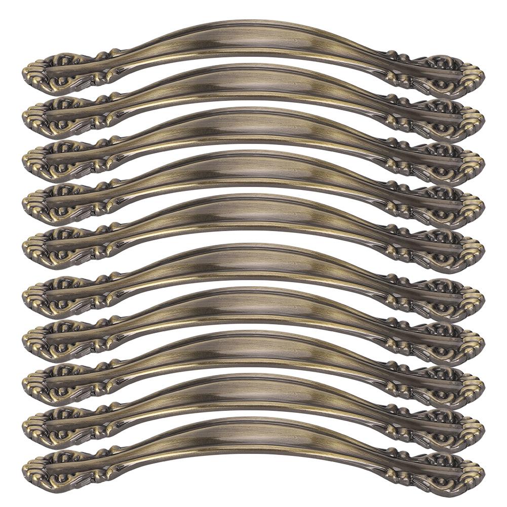 10 Sets Bronze Tone Handle Pull Cabinet Hardware for Dresser Drawer Wardrobe Home Office