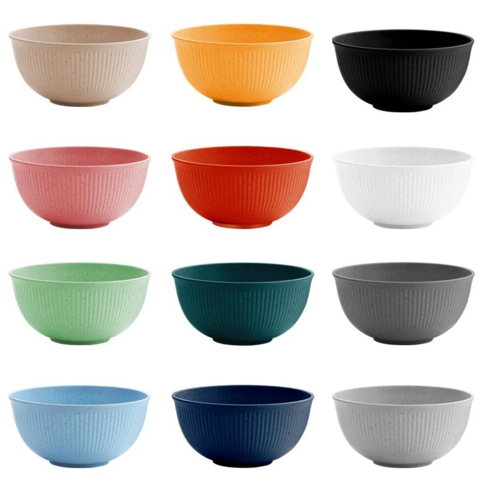 4/12pcs Lightweight Wheat Straw Cereal Bowls Unbreakable Dinner Bowl Set Dishwasher & Microwave Safe Eco Friendly Full Tableware