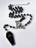 1pc Gothic Y2K Style Beaded Necklace with Bat & Red Cross Pendant - Black Beads, Copper Accents, Perfect for Parties, Graduations, and Travel, Gothic