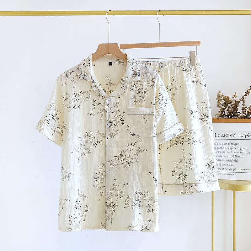 Damski letni zestaw piżamowy z czystej bawełny - Słodki, Przewiewny, Krótki rękaw i Szorty