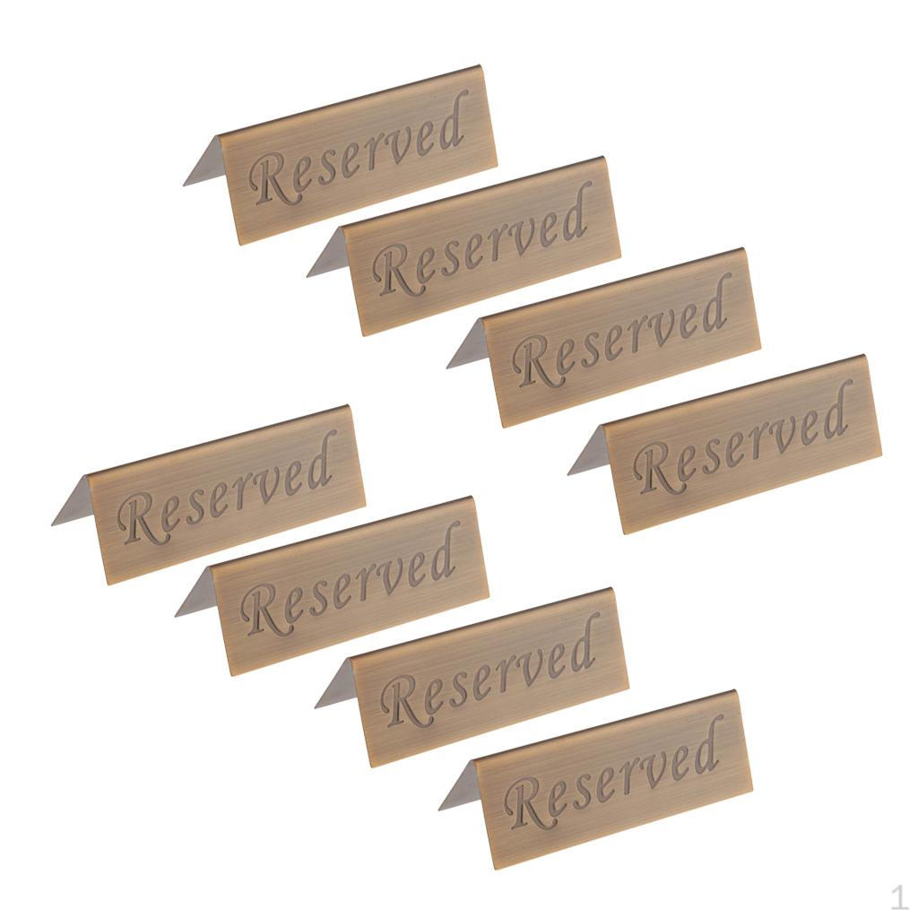 

8x Нержавеющая сталь Зарезервировано Табличка Свадебная Настольная Посуда Дисплей Бронза