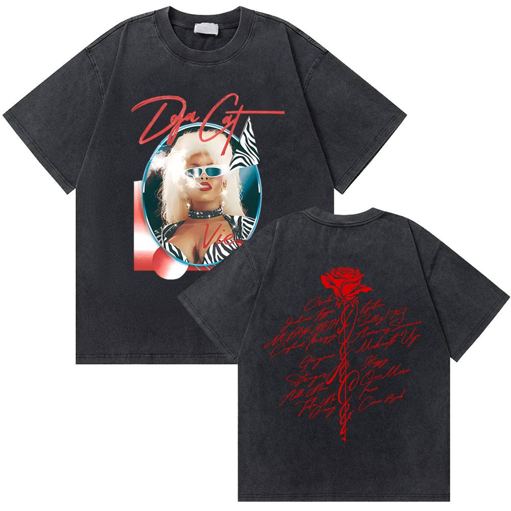 Washed Vintage Rapper Doja Cat Say So Graphic Tshirts Men Women Hip Hop Oversized T Shirt Male Fashion Casual Short Sleeve Tees