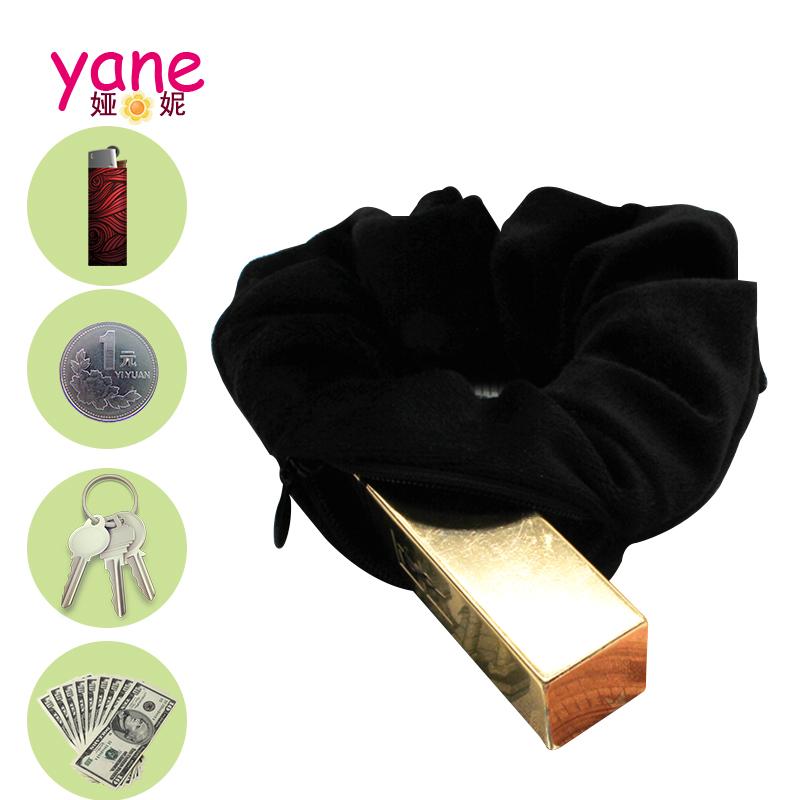 New Design High Quality Eco-Friendly Velvet Zipper Scrunchies Pocket Promotional Gift Scrunchies