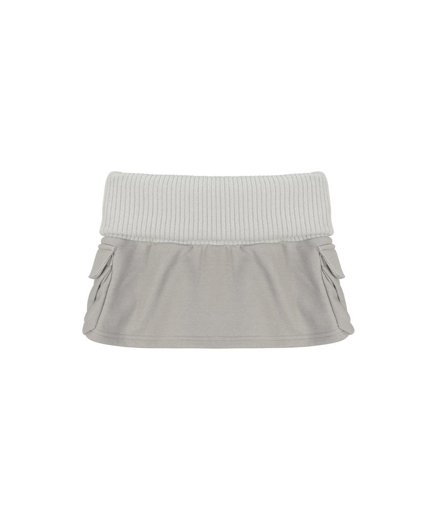 Sailpeulei Folded Knit Skirt Shorts / Light Gray