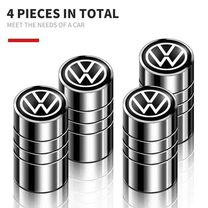 VW 4pcs Car Tire Valve caps Emblem metal Cap Case For for VW Volkswagen Golf Polo Passat Touran accessories Car Styling