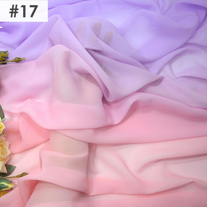 Gradient Color Rainbow Chiffon Fabric Scarf Sewing Craft DIY Ancient Style Hanfu Dress Stage Costume Decor Clothing Supplies