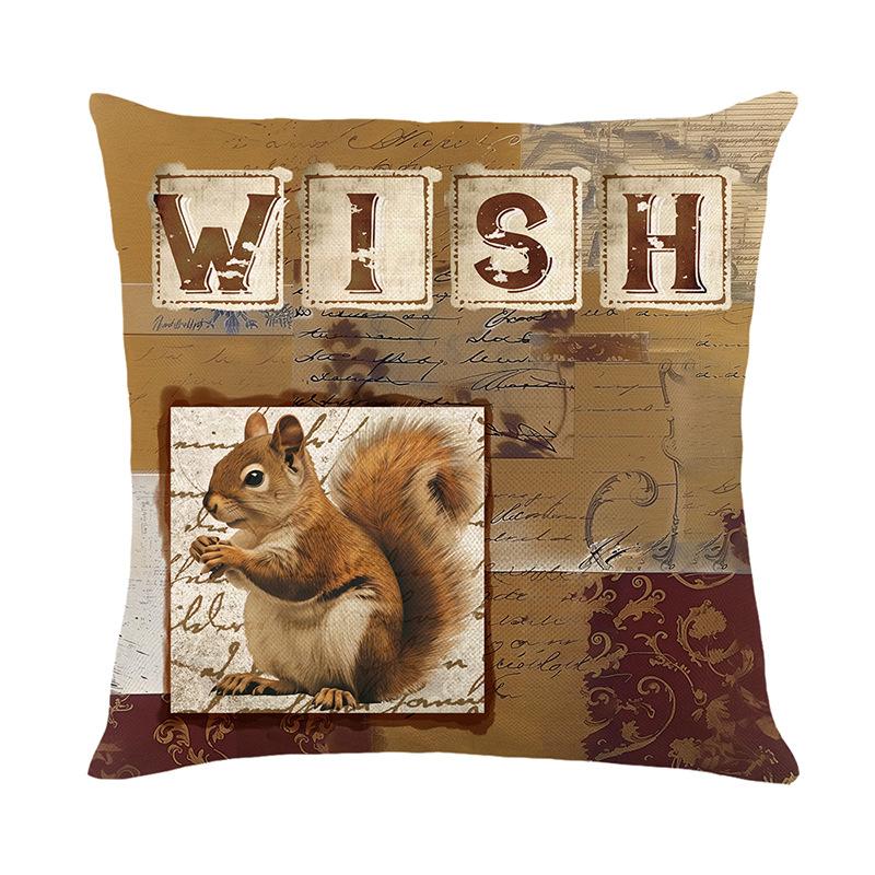 Printed Pillow Cover Cute Animal Linen Living Room Decoration Pillow Cover Bedroom Headboard Cushion Cover