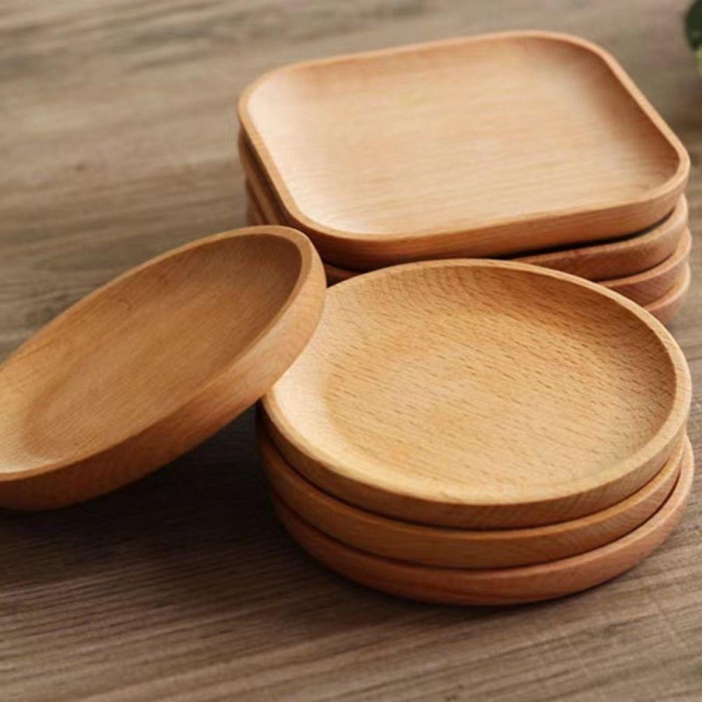 Creative Wooden Wooden Plate Tray Large Capacity Japanese Style Coffee Tea Tray Portable Food Storage Trays Coffee Table