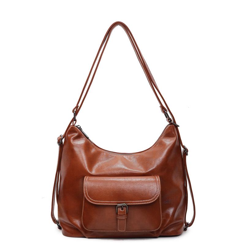 

Женская ретро-сумка 2025: Новый корейский стиль, простой нишевый дизайн, плечевой рюкзак большой вместимости коричневый