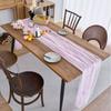 Mesh Lace Table Runner With Beaded and Embroidery 3D Butterfly Sheer Tulle Fabric Tablecloth For Dining Table Decors