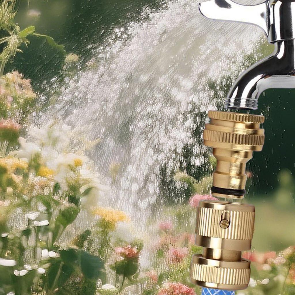 6pcs Garden Water Pipe Brass Fittings Quick Disconnect Garden Hose Connector 1/2-inch 3/4-inch 2-way Tube Watering Coupling