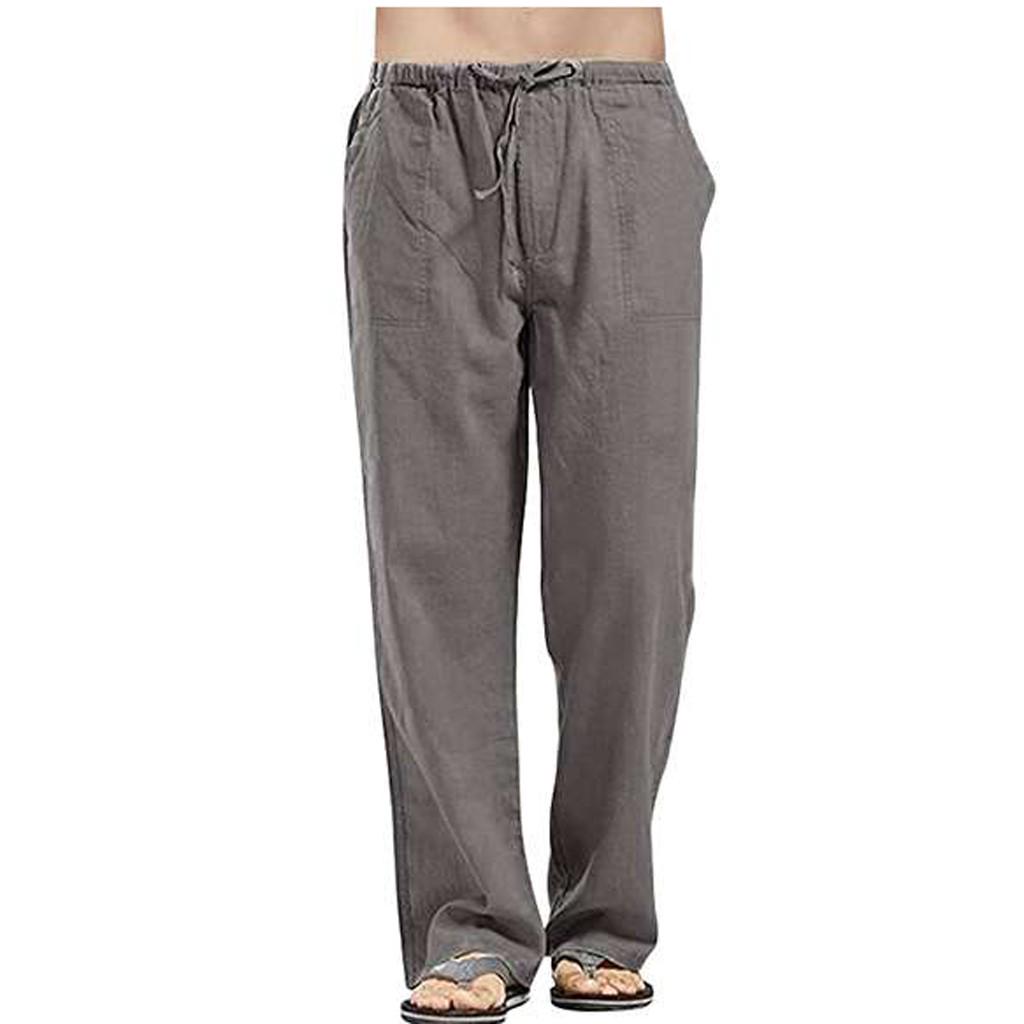 Men Splicing Printed Overalls Casual Pocket Sport Work Casual Trouser Pants S кофейный