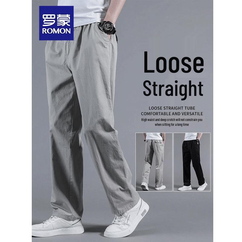 ROMON Men's Casual Loose-Fit Straight Leg Cargo Pants