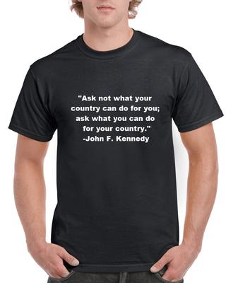 John F. Kennedy JFK T-Shirt Amtseinführung Frage Nicht Rede Zitat Schwarzes T-Shirt