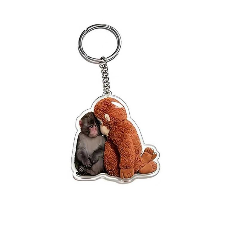 Punch The Monkey Plush Doll Keychain Cartoon Anime Toy Bag Pendant Colleague Desk Ornaments Gift