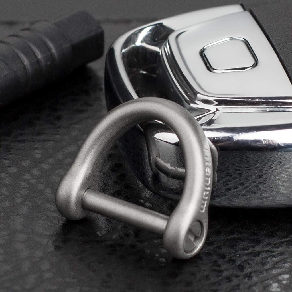 Titanium Key Keychain with for Smart Keys X [TISUR] Ring, Car/Motorcycle D-Ring (Gray/S 2)