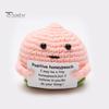 Knitted Vegetable Doll Positive Crocheted with Encouraging Card Emotional Support Handmade Knitting Fruit Animal Toy Decoration Kids Adults