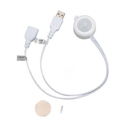 PIR Motion Activated Sensor USB Interface Plug and Play DC5V To 24V Infrared Sensor Controller for Light Control White