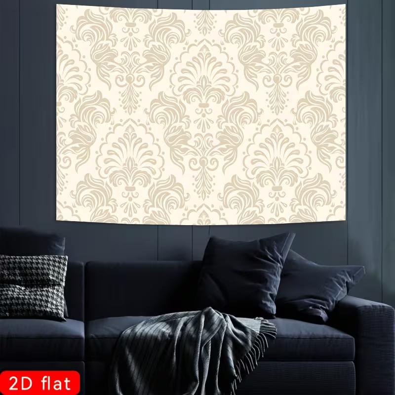 2D Elegant Damask Pattern Backdrop Neutral Home Photography Background