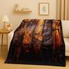 3D Retro Holzmaserung Jahresringe Baum Braun Grau Flanell Decke, Ultra Weicher Plüsch Überwurf für Zuhause Schlafzimmer Bett Sofa Abdeckung Geschenk Kind